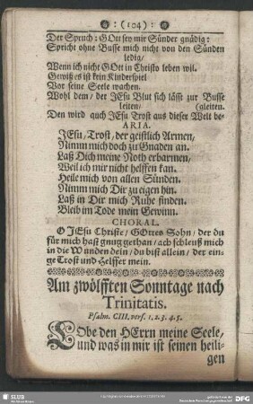 Am zwölfften Sonntage nach Trinitatis