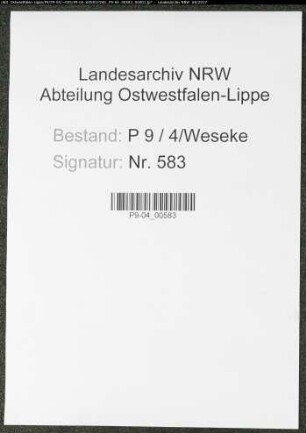 Sterberegister Standesamt Weseke