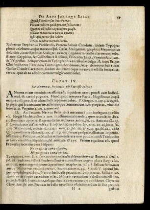 Caput IV. De Annona, Pecunia, & Fortificatione.