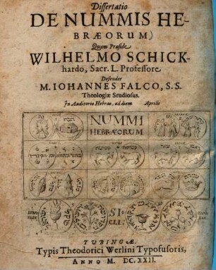 Dissertatio de nummis Hebraeorum