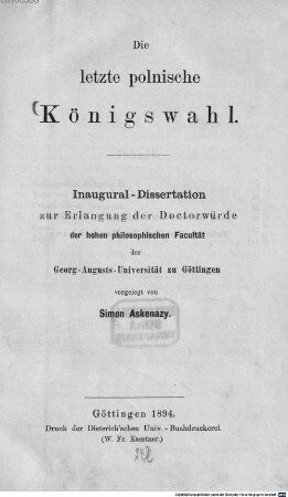 Die letzte polnische Königswahl