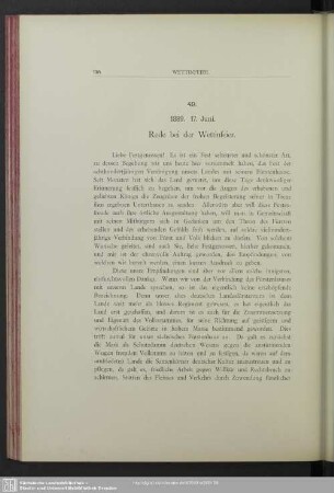 49. 1889. 17. Juni. Rede bei der Wettinfeier