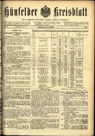 Ausgabe vom Samstag, den 13. Februar 1915.