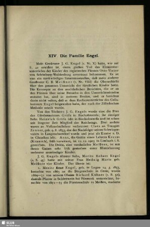 XIV. Die Familie Engel