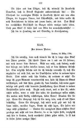 XLIX. An seinen Vater.