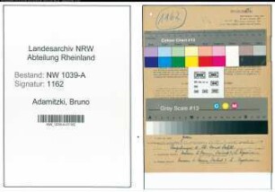 Entnazifizierung Bruno Adamitzki , geb. 10.08.1900 (Bergmann)