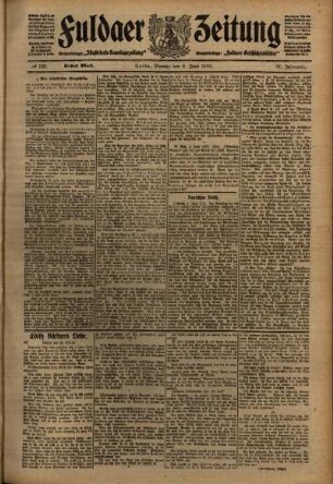 Erste Ausgabe vom Montag, den 06. Juni 1910.