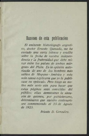 Razones de esta publicacion