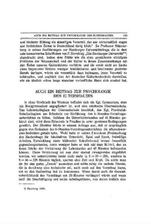 Auch ein Beitrag zur Psychologie des Elternhauses