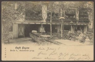Ansichtskarte Außenbereich Café Heyne, Hasenheide 40/44