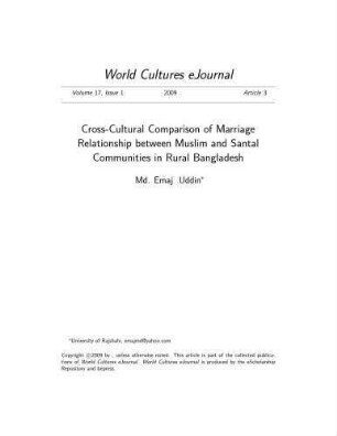 17: Cross-cultural comparison of marriage relationship between Muslim and Santal communities in rural Bangladesh
