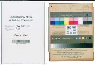 Entnazifizierung Karl Grebe , geb. 21.05.1892 (Schneider)