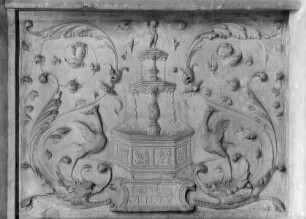 Wandreliefs, 13. Relief von links: Fons hortorum