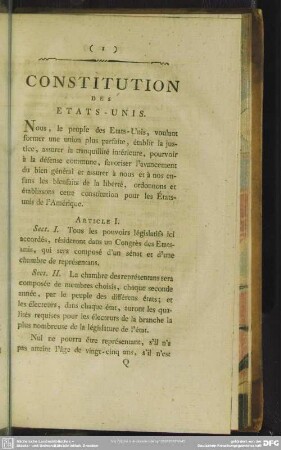 Constitution Des Etats-Unis