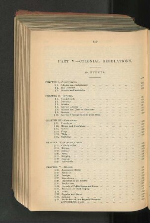 Part V. - Colonial Regulations