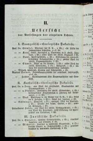 14-16, II. Uebersicht der Vorlesungen der einzelnen Lehrer