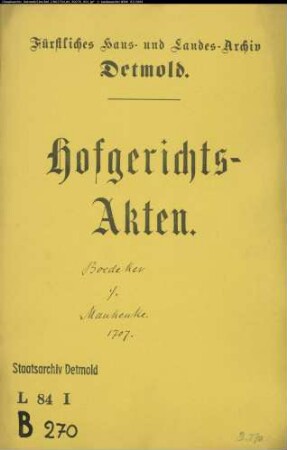 Bödeker, Henrich im Loßbruch gegen Tönnies Manhenke