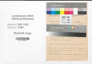 Entnazifizierung Hugo Musshoff , geb. 08.06.1917 ()