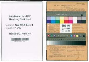 Entnazifizierung Heinrich Hengefeld , geb. 28.02.1889 (Angestellter)