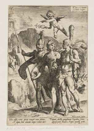 Minerva wird von Herkules und Mars zum Tempel der Unsterblichkeit geführt