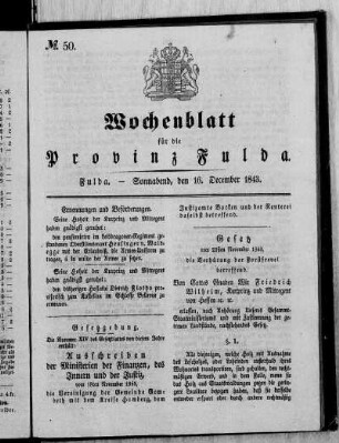 Nr. 50, Ausgabe vom 16. Dezember 1843