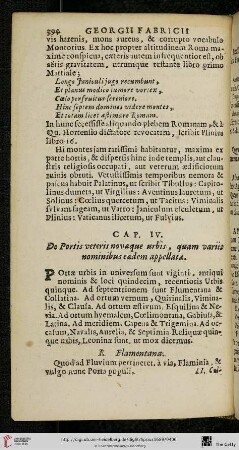 Cap. IV.: De Portis veteris novaeque urbis, quam variis nominibus caedem appellata