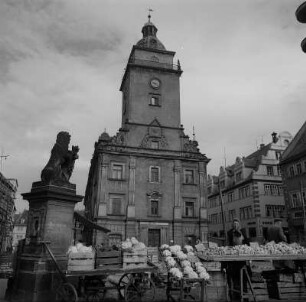 Gotha. Der obere Hauptmarkt mit Rathaus