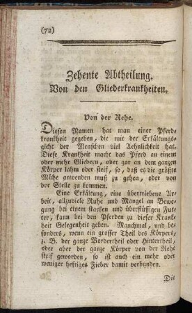 Zehente Abtheilung. Von den Gliederkrankheiten