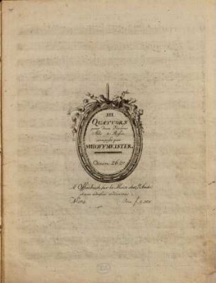 III quatuors pour deux violons, alto & basse : oeuvre 26me