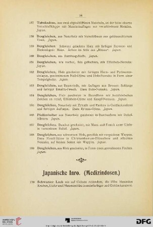 Japanische Inro (Medizindosen) (Nr. 170-240)