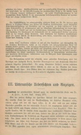 318-324 Litterarische Uebersichten und Anzeigen