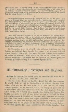 318-324 Litterarische Uebersichten und Anzeigen
