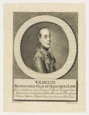 Bildnis des Wilhelm I. Regierender Graf zu Schaumburg-Lippe