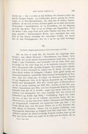 III. Forhold i Regeringskredsene indtil Slutningen af 1780.