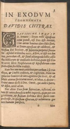 In Exodum Ypomnēmata Davidis Chytraei.