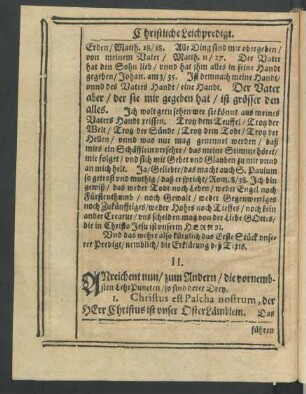II. [Applicationem, Die vornehmsten Haupt Lehren.]