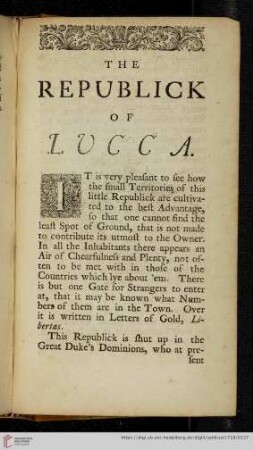 The Republick of Lucca