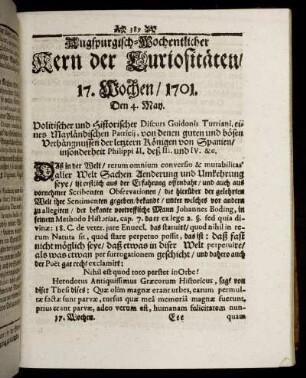 17. Wochen / 1701.