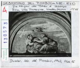 Sebastiano del Piombo: Die Neugier der Töchter des Kekrops. Rom, Villa Farnesina
