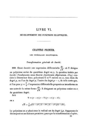 LIVRE VI. - Développement des fonctions elliptiques.