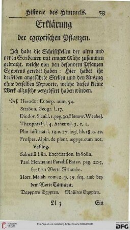 Erklärung der egyptischen Pflanzen
