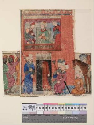 Fragment mit Tür und architektonischen Ornamenten