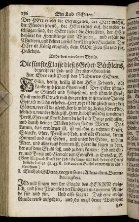 Die fünfte Classe dieses Gebet-Büchleins, begreift die Lob- und Freuden-Gebetlein