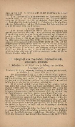 II. Schulpflicht und Schulbesuch, Schulversäumnisse, Schulferien, Schulfeste