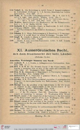 XI. Ausserdeutsches Recht (Nr. 2191 - 2403)