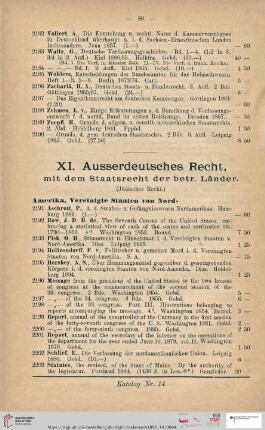 XI. Ausserdeutsches Recht (Nr. 2191 - 2403)