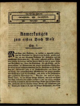 Anmerkungen zum ersten Buch Mose
