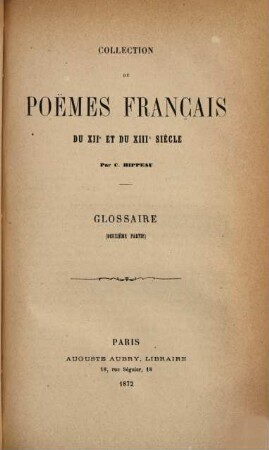 Collection de poèmes francais du XIIe et du XIIIe siècles, 2
