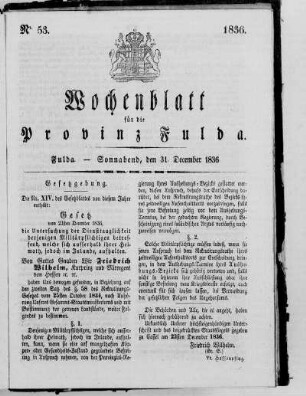 Nr. 53, Ausgabe vom 31. Dezember 1836