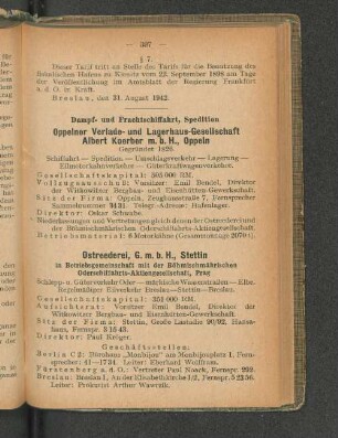 Dampf- und Frachtschiffahrt, Spedition